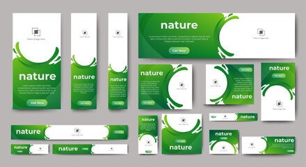 Set of promotion kit banner template design with modern and minimalist concept user for web page, ads, annual report, banner, background, backdrop, flyer, brochure, card, poster, presentation layout