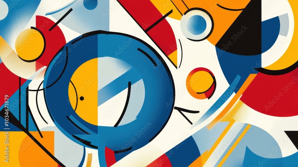 Aufkleber vibrant bauhaus design with shapes creates a dynamic backdrop perfect for modern projects and creati