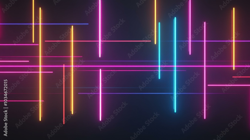 Poster dive into the vibrant world of neon patterns with this dynamic animation that fuses tech aesthetics 