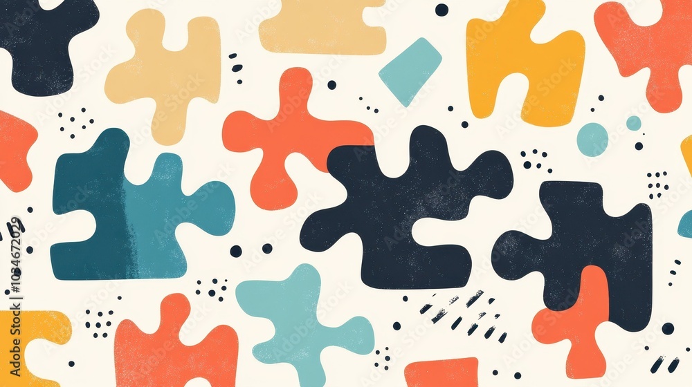 Poster Discover a vibrant cartoon doodle puzzle icon with smooth animations and unique textures that captivate your imagination.