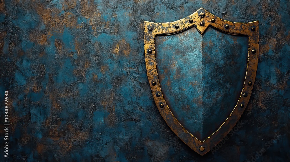 Poster shield symbolizing protection security and defense the image features an empty blank space for text 