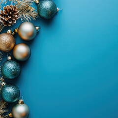 Christmas decoration balls on a blue background