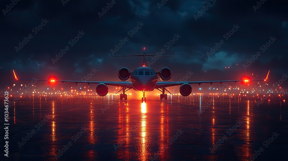 Aufkleber sleek modern and dynamic background featuring an airplane on the runway capturing the essence of tra