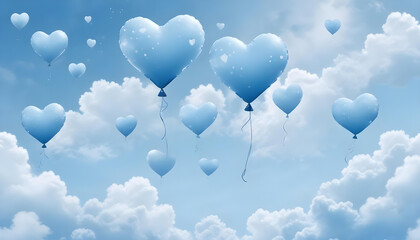 blue love 3d render sale promotion background