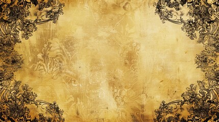Aged parchment with intricate floral patterns. Perfect for vintage design projects.