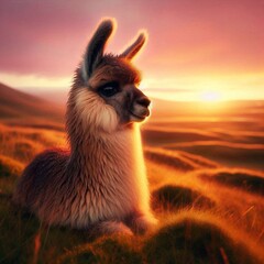 Obraz premium niedliches Alpaka