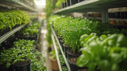 vast greenhouse facility showcasing rows of lush organic vegetables grown using advanced hydroponic technology with plants nurtured in nutrient rich water solutions