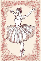 Fototapeta premium Ballerina silhouette illustration for cuttable printable crafts