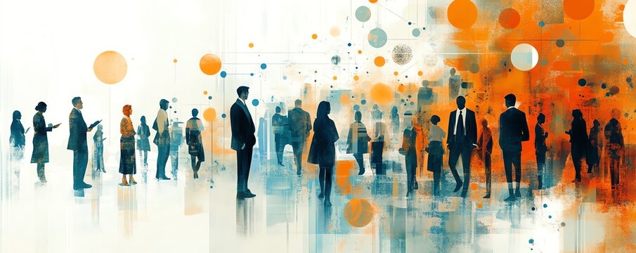 Engaging illustration of Human Resources Development holding training workshops, showcasing staff promotion paths within an organization for building strong leadership