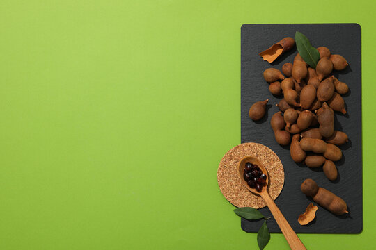 Tamarind fruit, concept of delicious food, fresh tamarind