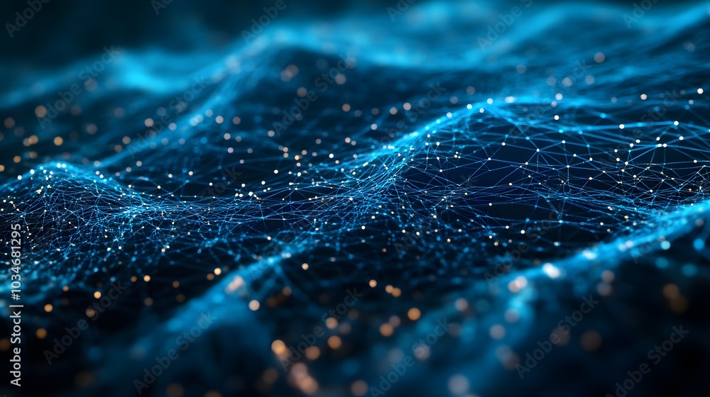 Aufkleber cyber big data flow. blockchain data fields. network line connect stream.