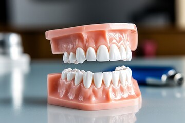 A realistic side view of the human mandible, with individual teeth labeled for clarity