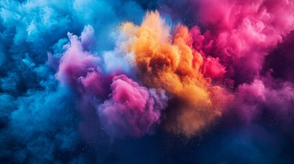 Vibrant Abstract Explosion of Powdered Paint