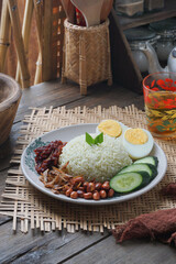 Malaysian food called Nasi Lemak Pandan