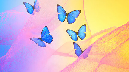 Vibrant Butterflies in Shades of Pink and Purple