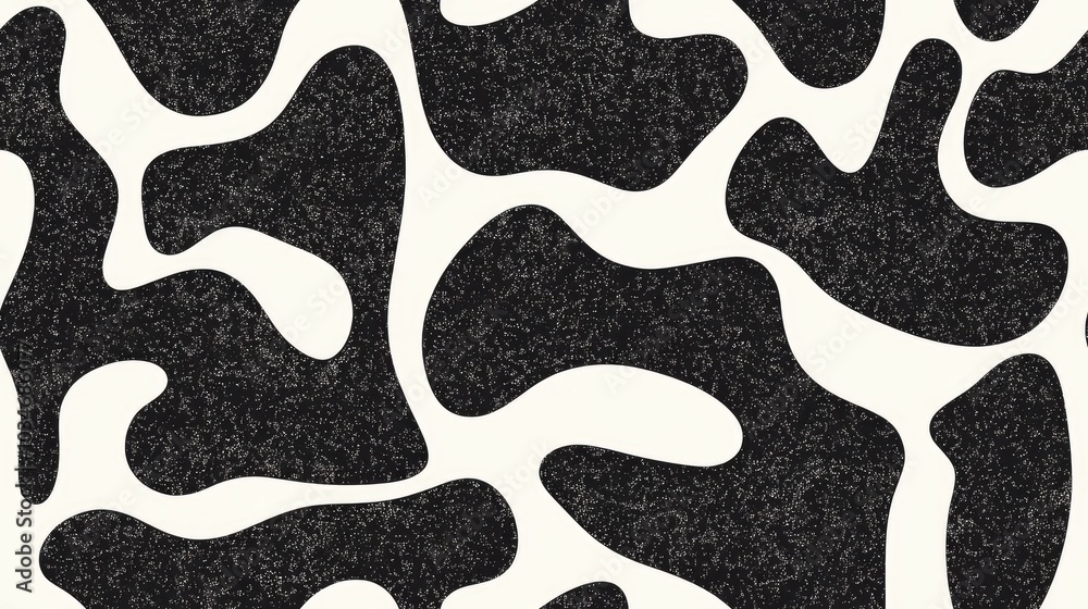 Poster abstract monochrome texture featuring a seamless black and white pattern with curved bumpy shapes