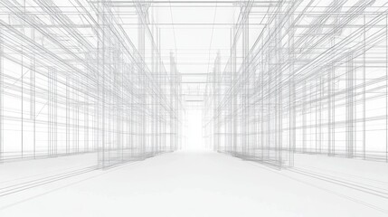 Fototapeta premium 3D wireframe perspective of a structure