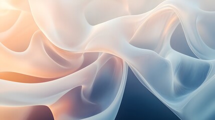 Fototapeta premium Seamless abstract waves and curves blending into translucent layers in a fluid motion