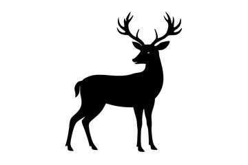 Deer Silhouette | isolated vector silhouette illustration on white background