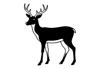 Deer Silhouette | isolated vector silhouette illustration on white background