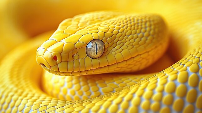yellow snake on yellow background symbolizing the python programming language.illustration