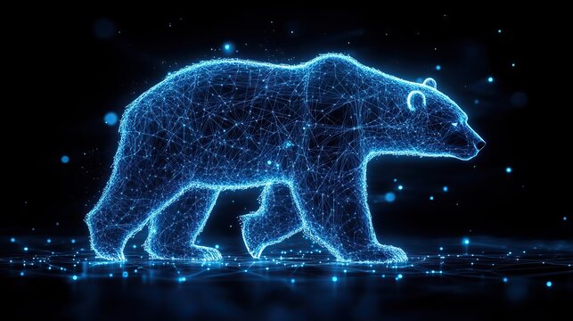 abstract bear made of blue lines representing dat symbolizing polars dat analysis in python