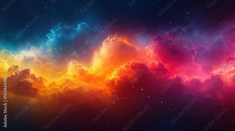 Aufkleber abstract cloud with geometric shapes and vibrant colors representing modern cloud computing technolo