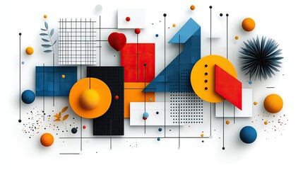 Fototapeta premium abstract composition illustrating the concept of brand guidelines with stylized objects emphasizing design principles and brand identity