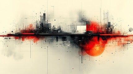 Fototapeta premium abstract digital workspace with creative inspiration elements showcasing modern technology and innovation in stylized artistic manner.stock image