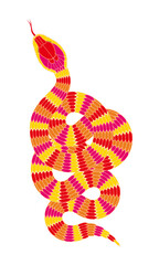 A colorful cartoon snake pattern
