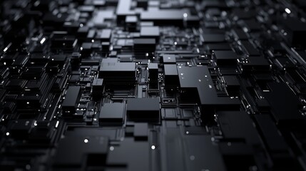 Fototapeta premium A vast, reflective black texture with intricate