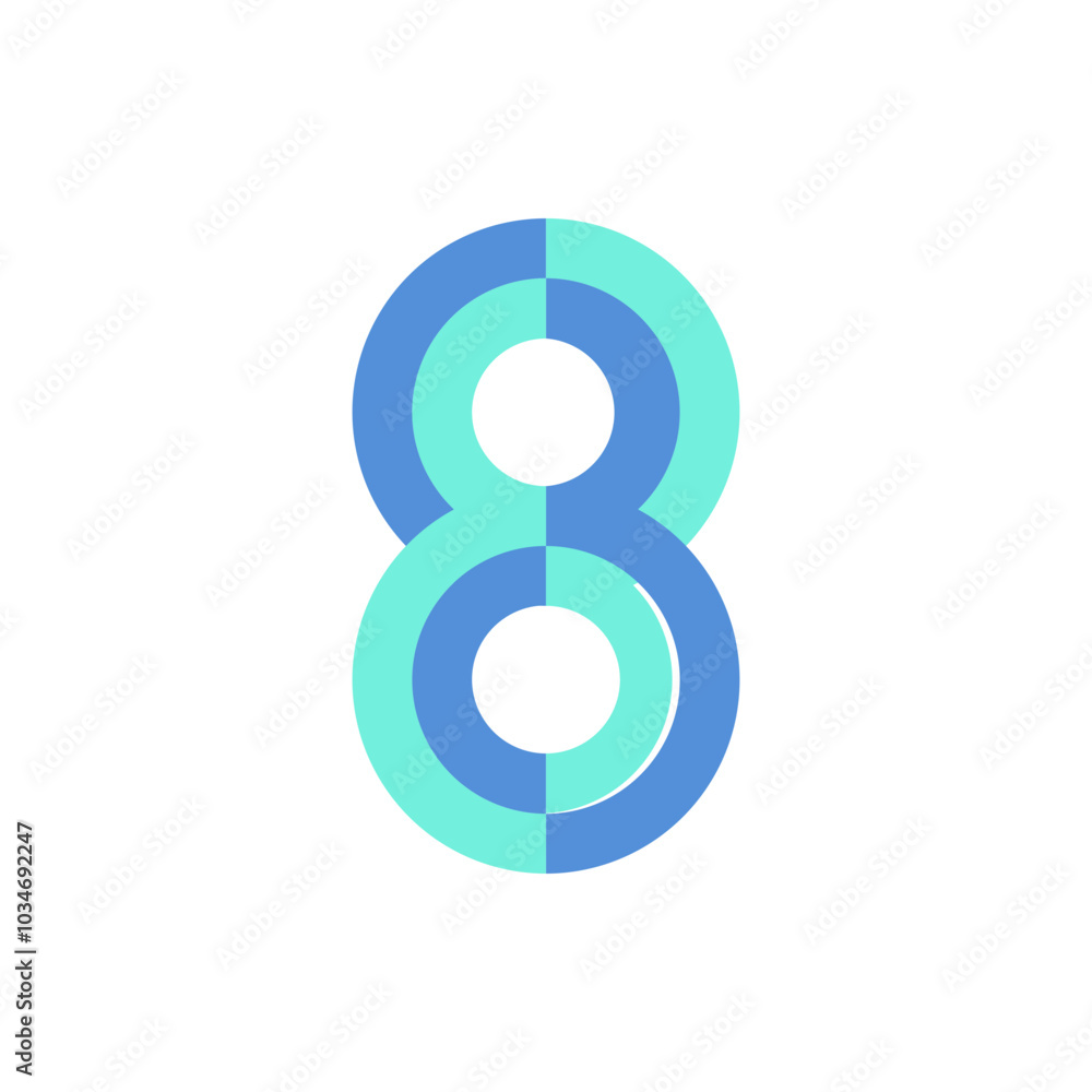 Poster monogram 8. number 8. number 8 design logo. monogram letter mark 8 logo design. monogram design vect