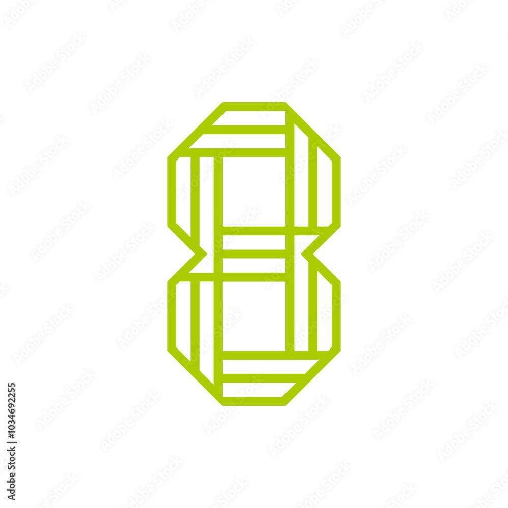Poster monogram 8. number 8. number 8 design logo. monogram letter mark 8 logo design. monogram design vect
