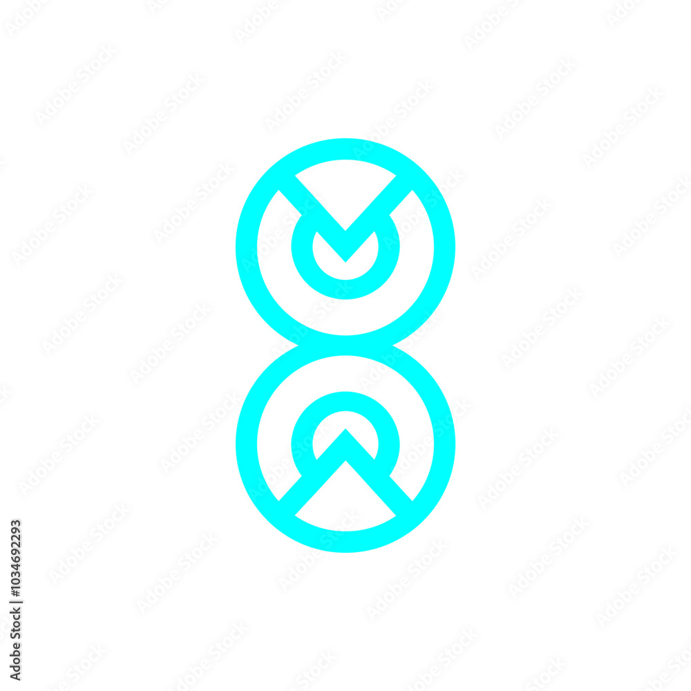 Poster monogram 8. number 8. number 8 design logo. monogram letter mark 8 logo design. monogram design vect