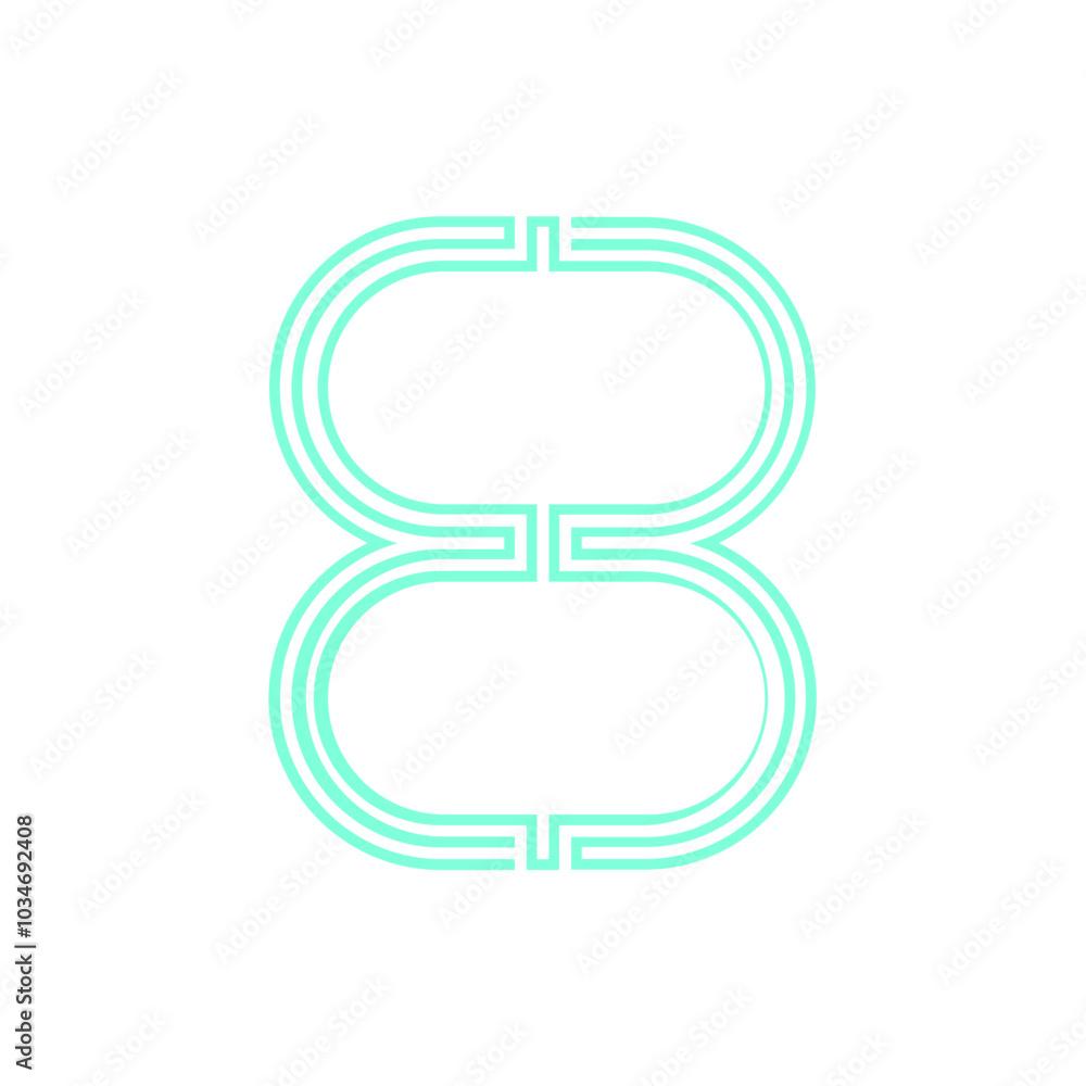 Poster monogram 8. number 8. number 8 design logo. monogram letter mark 8 logo design. monogram design vect