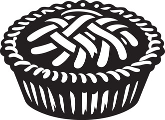 Pie icon or logo silhouette design vector art illustration