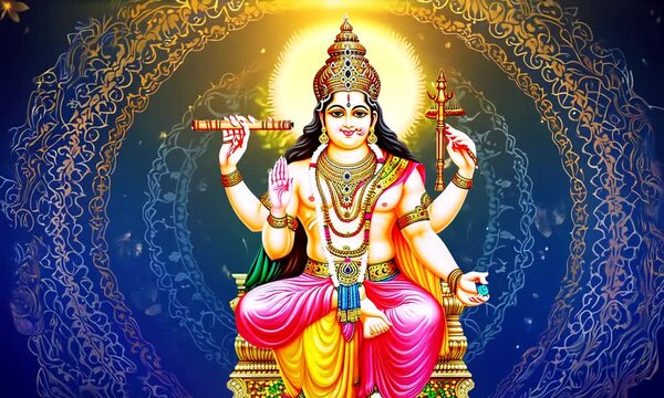 A vibrant depiction of Lord Rama, symbolizing virtue and righteousness in Hindu culture.