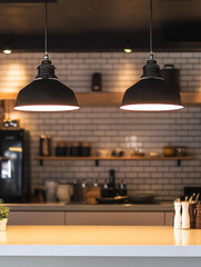 Modern bold restaurant kitchen | Black red white interior