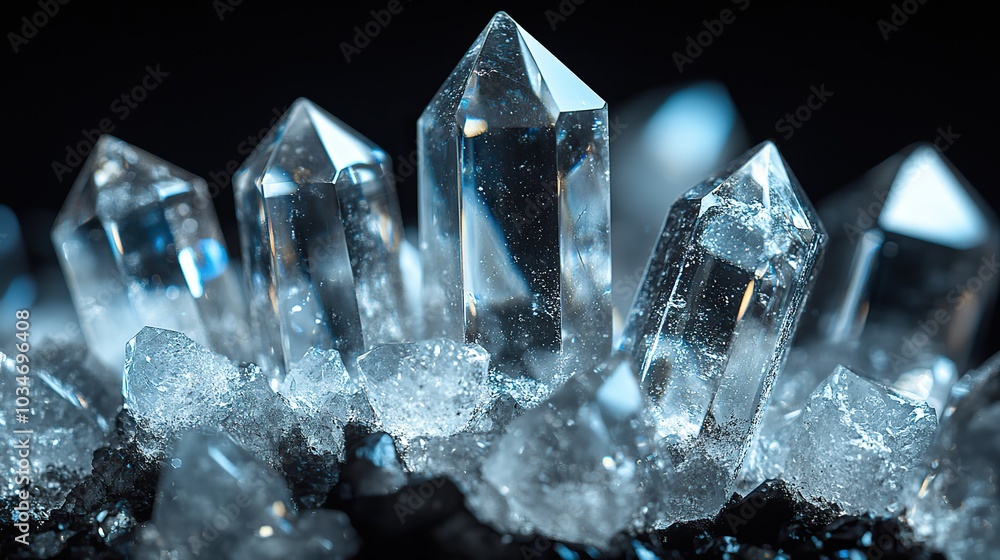 Poster abstract representation of the crystal programming language concept with focus on crystal aesthetics
