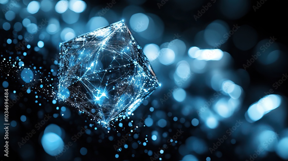 Aufkleber abstract representation of the crystal programming language concept with crystal aesthetics on black
