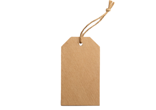 Brown kraft paper tag isolated on transparent or white background - Powered by Adobe
