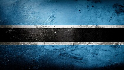 Fototapeta premium 古いビンテージのボツワナの国旗(Old grunge vintage Botswana flag.) 