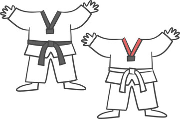 태권도복 얼굴 합성용 일러스트