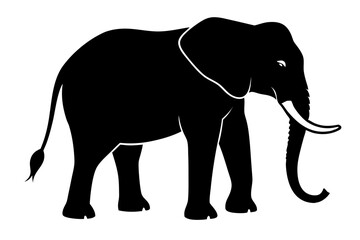 Elephant Silhouette | isolated vector silhouette illustration on white background