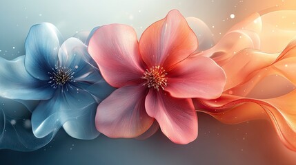 aesthetic colorful and beautiful minimalism nature based wallpaper with abstract floral elements perfect for video calls or online meetings background adding touch of elegance and serenity