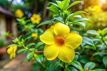 Obraz premium Alamanda flower in the garden