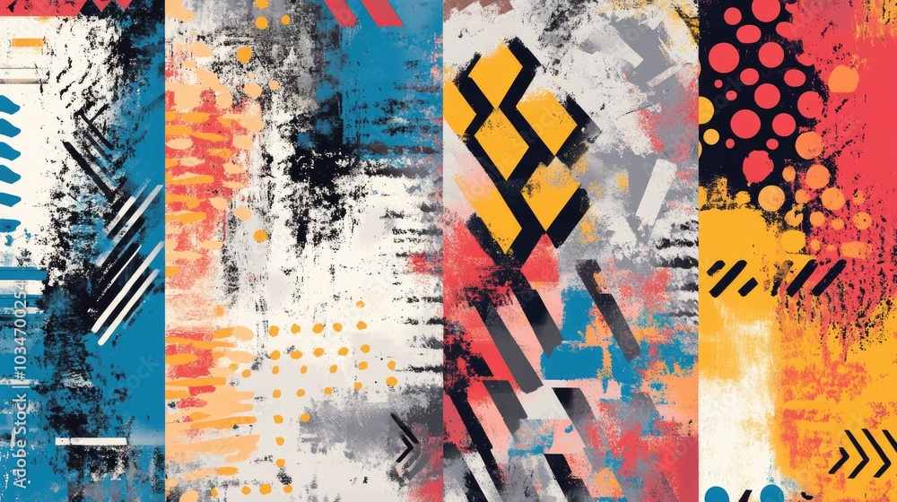 Poster geometric patterns for digital printing on fabrics