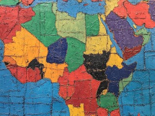 Obraz premium Close up view of a political map highlighting country boundaries and major cities