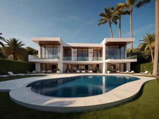Fototapeta premium Modern Luxury Villa with a Swimming Pool