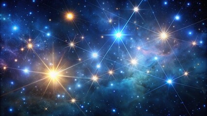 Fototapeta premium Astrology themed image of star constellation background with galaxy nebula shining onto deep space night sky